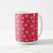 Mug Elegant Silver Snowflake | Winter Holiday (Devant droit)