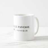 Mug Élégant Simple Blanc & Noir Professionnel (Devant droit)