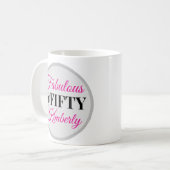 Mug Élégant Simple Fabuleux Cinquante Femmes 50e anniv (Devant gauche)