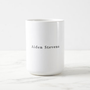 Mug Élégant Simple Noir & Blanc Minimaliste