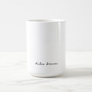 Mug Élégant Simple Noir & Blanc Minimaliste