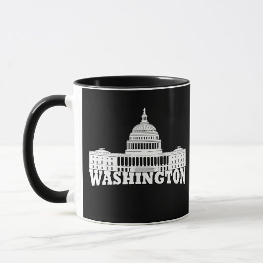 Mug Élégant Simple Washington DC (Gauche)