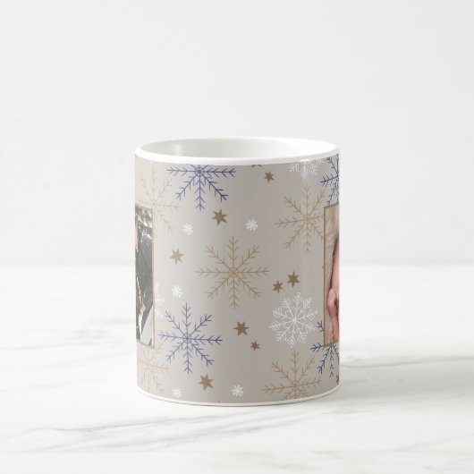 Mug Elegant Snowflake Pattern Beige 2 Photo  (Centre)