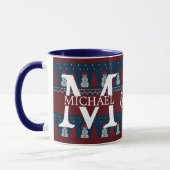 Mug Élégant Snowman moderne Monogram vacances de Noël (Gauche)
