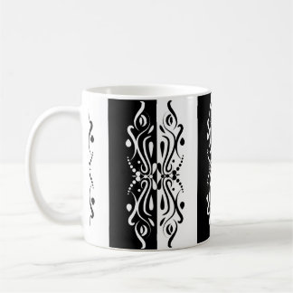 Mug Élégant style arlequin Abstrait noir et blanc