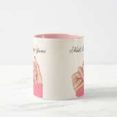 Mug Élégant Stylish Pink Nails Script Salon de beauté (Centre)