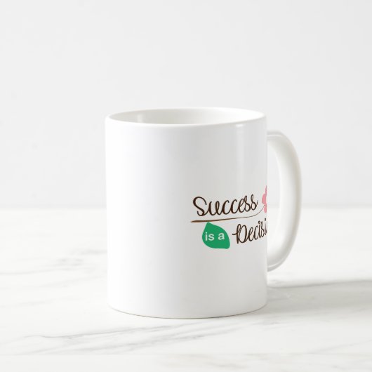 Mug Elegant Success Is a Decision Clean White Base (Devant droit)