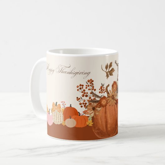 Mug Elegant Thanksgiving Pumpkin Art (Devant gauche)