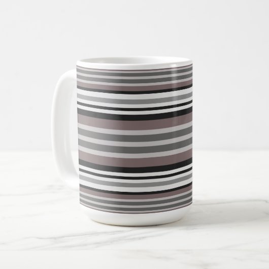 Mug Elégant Tons Terre Brown Savannah Stripes Motif (Devant gauche)