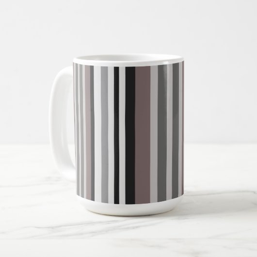 Mug Elégant Tons Terre Brown Savannah Stripes Motif (Devant gauche)