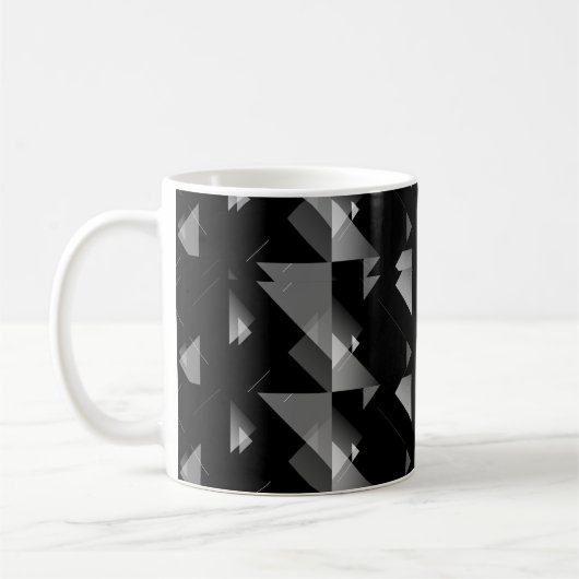 Mug Elégant triangle gris-noir géométrique (Gauche)