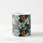 Mug Élégant Turquoise Orange Flower Motif Floral (Centre)