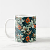 Mug Élégant Turquoise Orange Flower Motif Floral (Gauche)