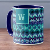 Mug Élégant Turquoise violet Motif Tribal