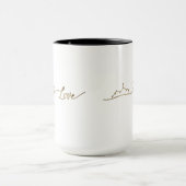Mug Élégant Valentin Doré en Ligne Continue Minimalist (Centre)