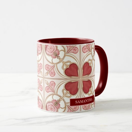 Mug Elegant Valentine’s Day Bistro Tile (Devant droit)