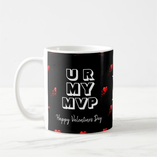 Mug Élégant Valentine U R MY MVP Monogramme personnali (Gauche)
