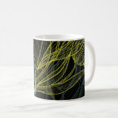 Mug Élégant vert, bleu tulips motif (Devant droit)
