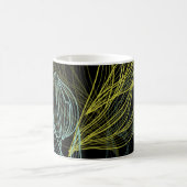 Mug Élégant vert, bleu tulips motif (Centre)
