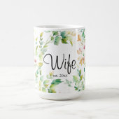 Mug Elégant vert fleurs sauvages d'aquarelle (Centre)