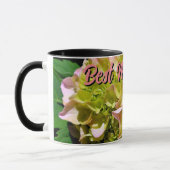 Mug Élégant vert jaune rose Hydrangea fleurs Moms (Gauche)