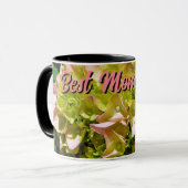 Mug Élégant vert jaune rose Hydrangea fleurs Moms (Devant gauche)