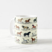 Mug Élégant Vintage Cheval races Motif (Devant gauche)