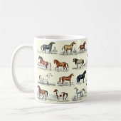 Mug Élégant Vintage Cheval races Motif (Gauche)
