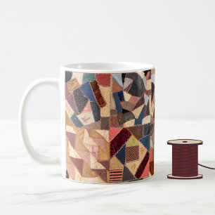 Mug Élégant Vintage Crazy Patchwork Quilt Motif