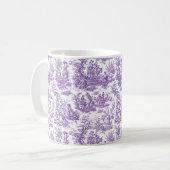 Mug Elégant vintage violet toile de jouy (Devant gauche)