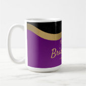 Mug Élégant violet et or monogramme (Gauche)