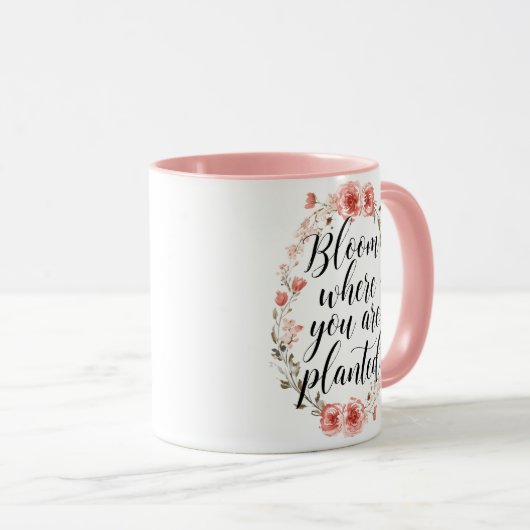 Mug Elegant Watercolor Botanical Message (Devant droit)