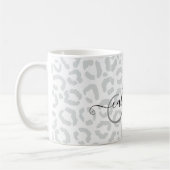 Mug Elegant White Gray Leopard Cheetah Animal Print (Gauche)