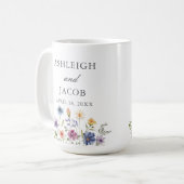 Mug Elegant Wildflower Wedding Anniversary Custom (Devant gauche)