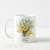 Mug Elegant Yellow Daffodils March Birthday Coffee (Gauche)