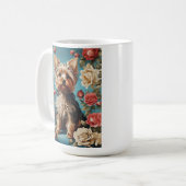 Mug Elégant Yorkshire Terrier Portrait Rose Garden (Devant gauche)