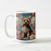 Mug Elégant Yorkshire Terrier Portrait Rose Garden (Gauche)