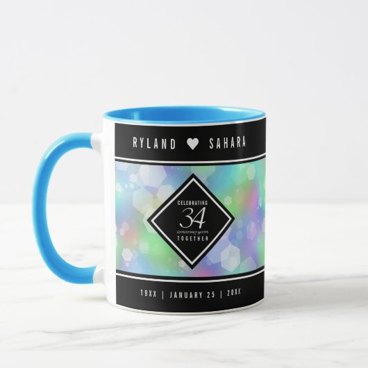 Mug Élégante 34e anniversaire du Mariage Opal (Gauche)
