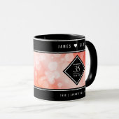 Mug Elégante 35ème anniversaire de Mariage de corail (Devant droit)