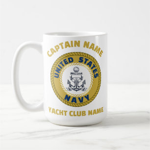 Mug Elégante Ancre or nautique capitaine de bateau sum