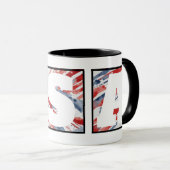 Mug Elégante aquarelle Abstraite "USA" (Devant droit)