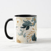 Mug Elégante aquarelle blanche et bleue Floral (Gauche)