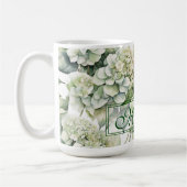 Mug Elégante aquarelle blanche vert hydrangée florale (Gauche)