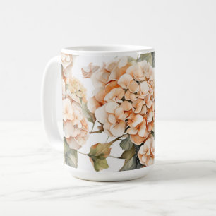 Mug Elégante aquarelle blanche vert orange boho