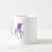 Mug Elégante aquarelle Bleu violet Unicorne moderne (Devant gauche)