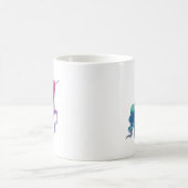 Mug Elégante aquarelle Bleu violet Unicorne moderne (Centre)