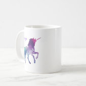 Mug Elégante aquarelle Bleu violet Unicorne moderne (Devant gauche)