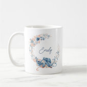 Mug Elégante aquarelle bleue florale (Gauche)
