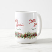 Mug Elégante aquarelle classique couronne de Noël (Devant droit)