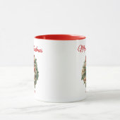 Mug Elégante aquarelle couronne de Noël (Centre)